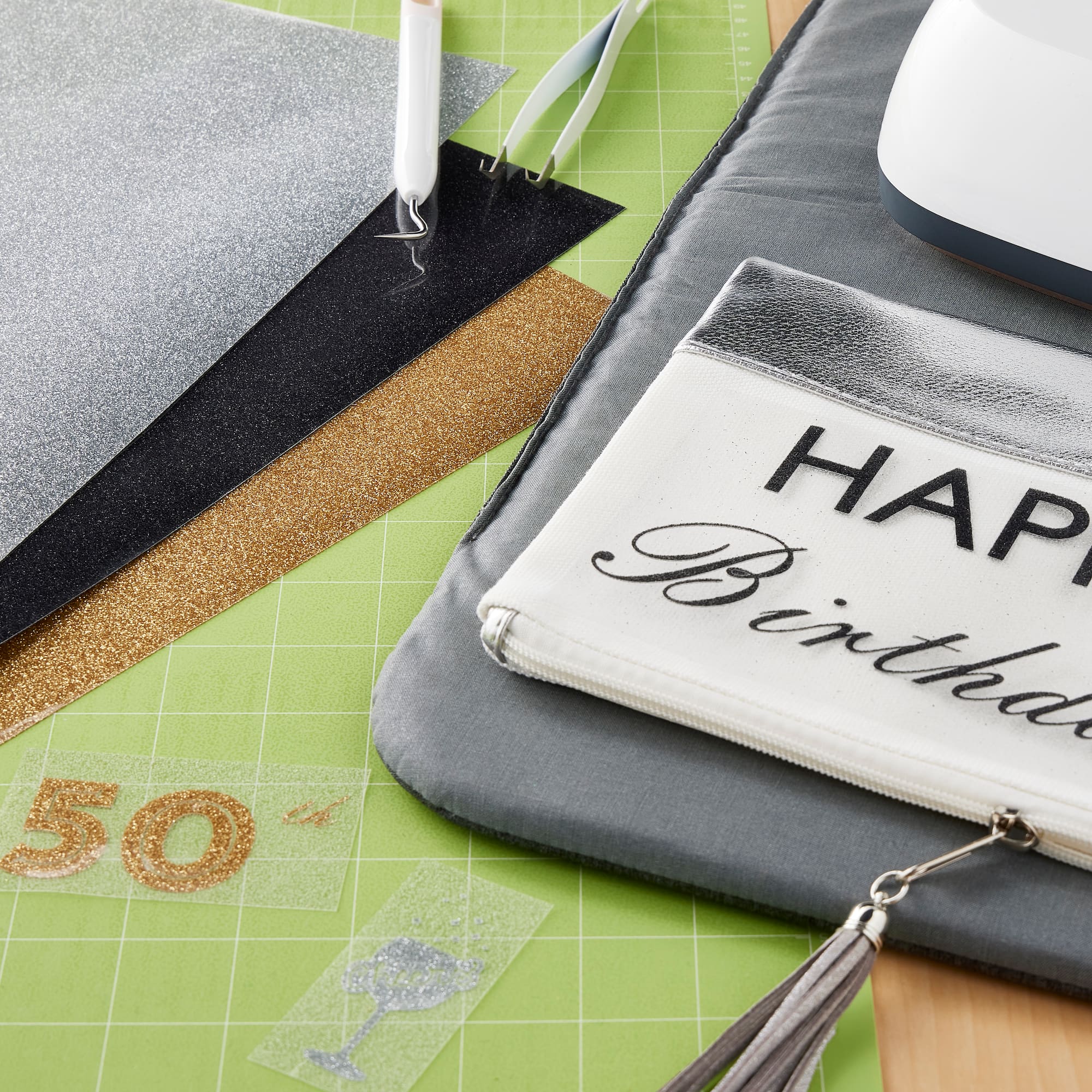 6 Packs: 3 ct. (18 total) Cricut® Glitter Iron-On Basics Sampler